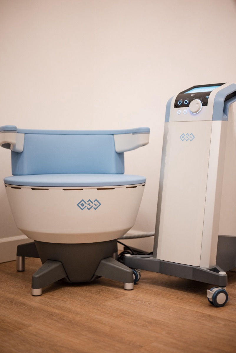 The Emsella chair and console in the Swiftwater treatment room